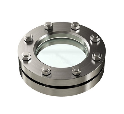 x&amp;B Stainless Steel Sanitary Pipe Fitting, 2-10” 1/2' Glass Flanged Round Frame | 6'